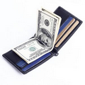 Leather Wallet with Metal Money Clip